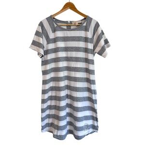 Michael Kors Women’s XL Striped Gray and White T-Shirt Dress